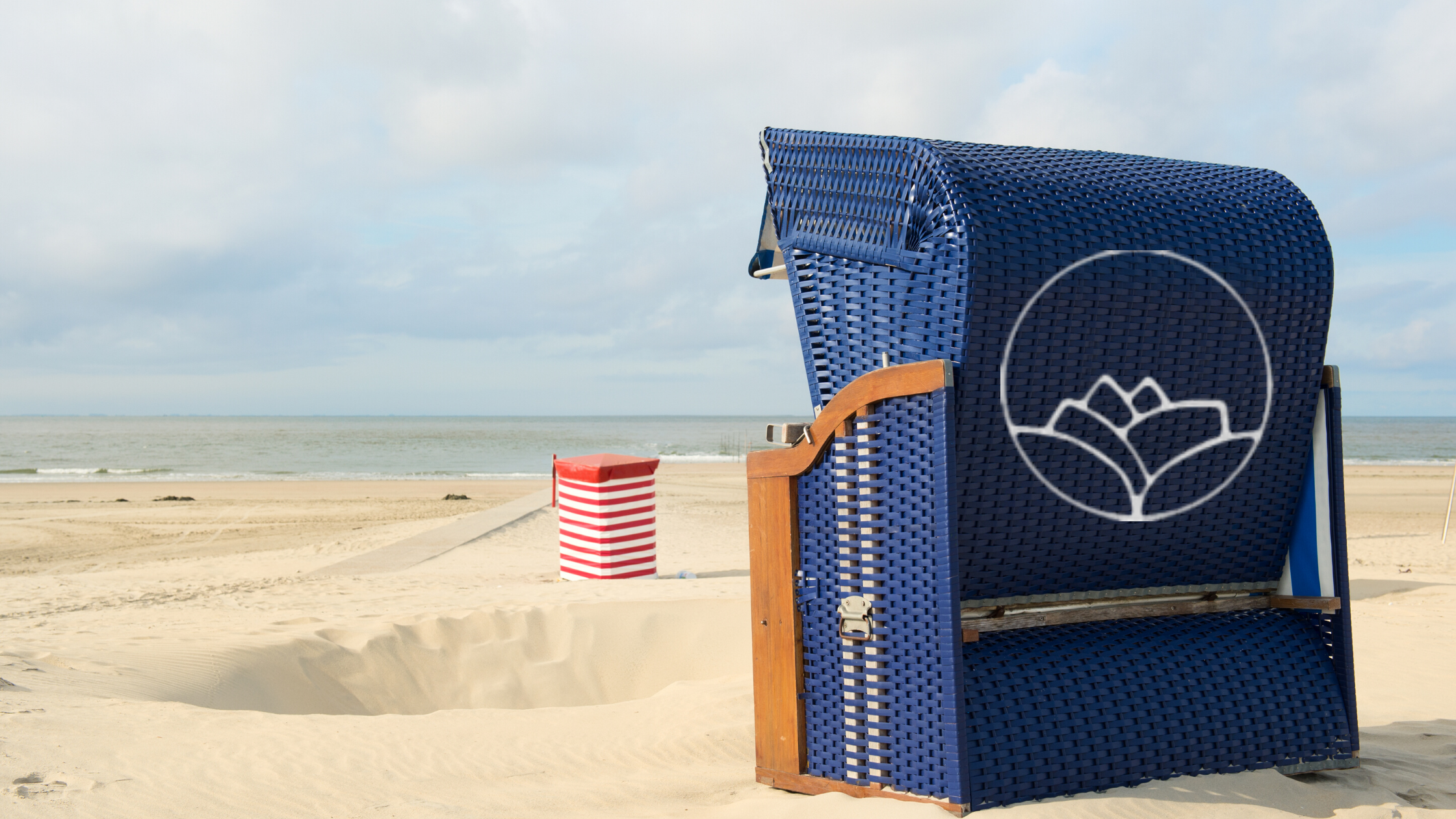 Old-fashioned beach chairs on the beaches of the Wadden Islands.